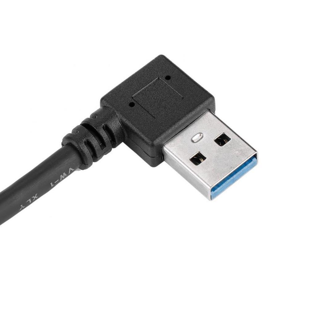 Micro USB 3.0 Cable, Right Angle USB 3.0 Type A to Micro B Cable for Galaxy S5, Note 3, Camera, Hard Drive And More 25cm Black