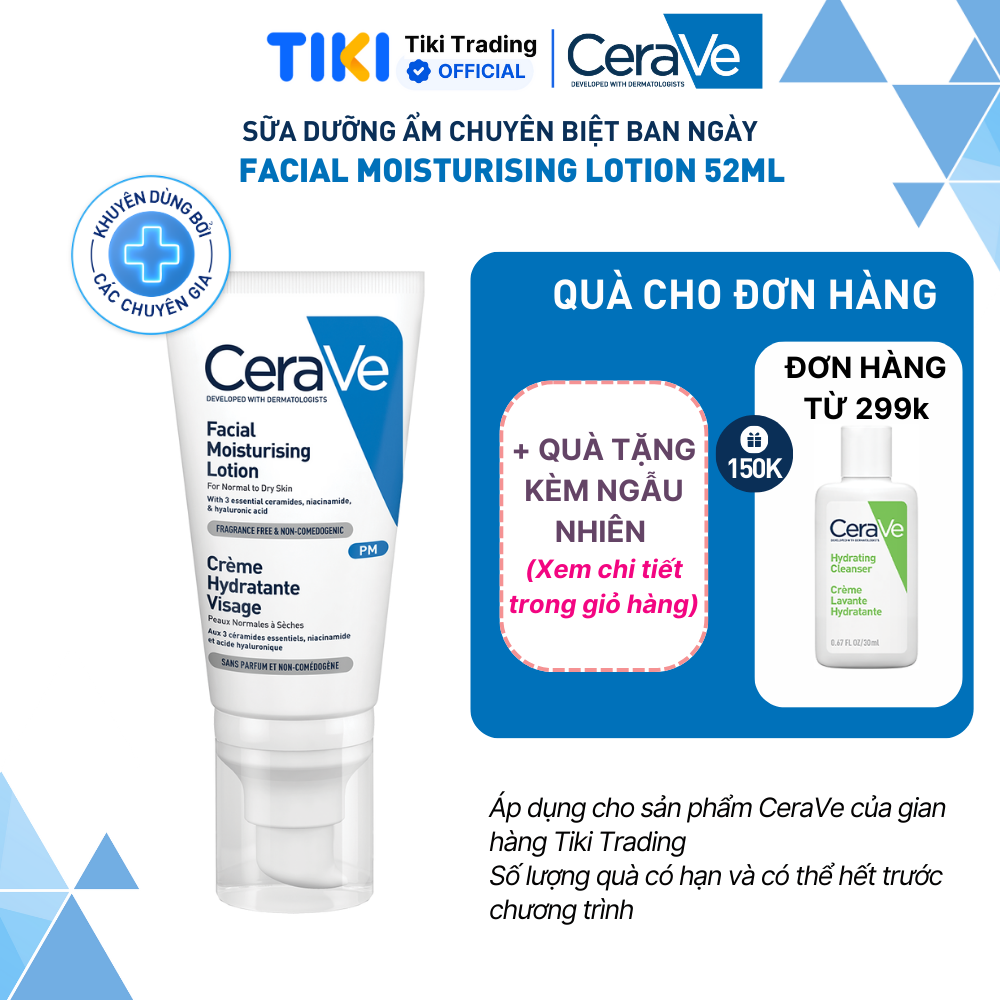 Sữa dưỡng ẩm chuyên biệt ban đêm CeraVe PM Facial Moisturising Lotion 52ml