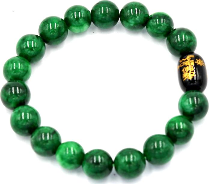 Vòng tay chuỗi hạt cẩm thạch đông ninh 10 ly Thái tuế phù DTTD25