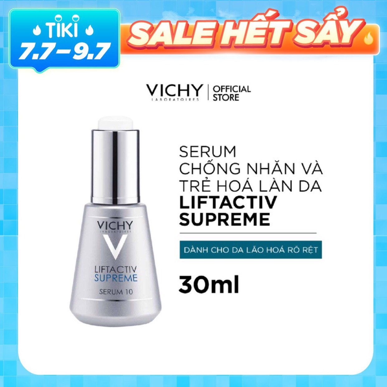 Dưỡng chất(Serum) dưỡng da giúp ngăn ngừa 10 dấu hiệu lão hóa &amp; làm săn chắc làn da Vichy Liftactiv Supreme Serum 30ml