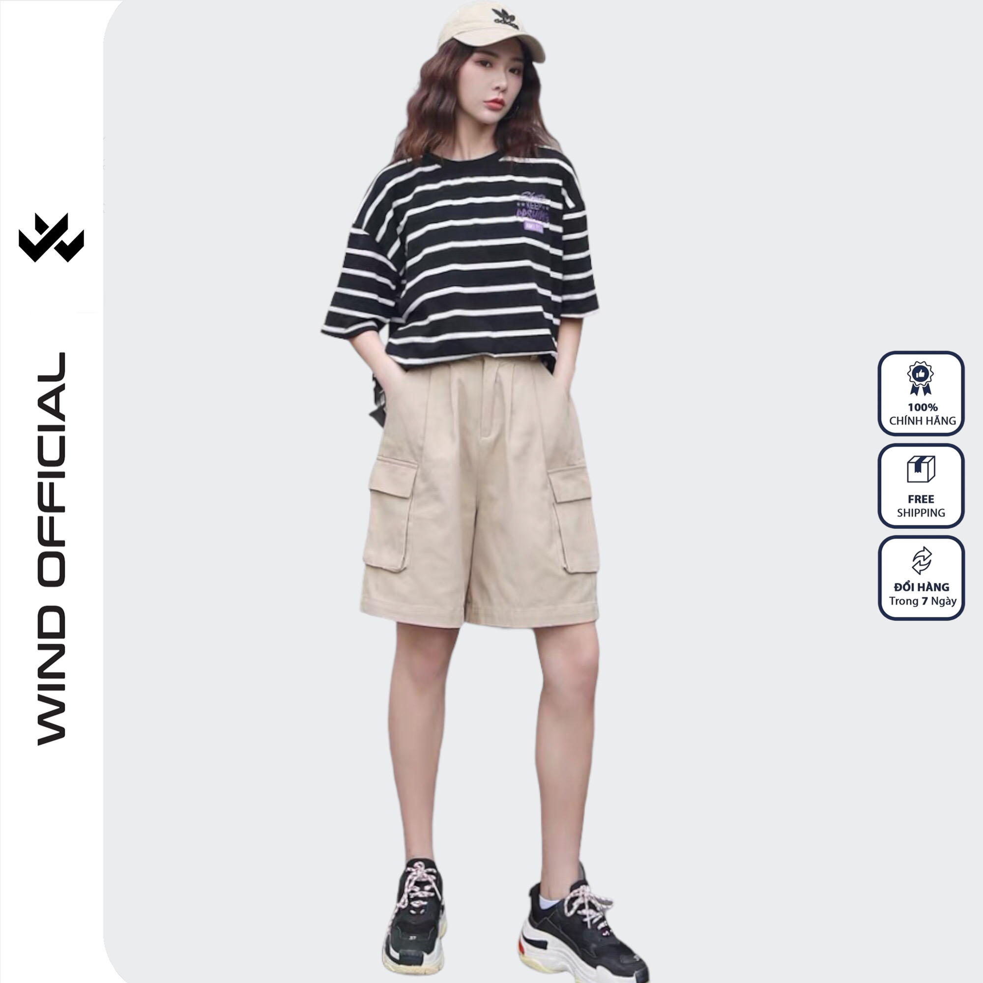 Quần short ngố kaki túi hộp Wind unisex Trơn sort nam nữ phong cách ulzzang