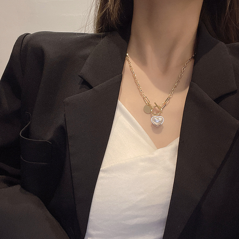 Dây chuyền nữ trái tim titan cá tính Hàn Quốc thiết kế thanh lịch thời trang Phụ kiện YUNRI ACCESSORIES M103612