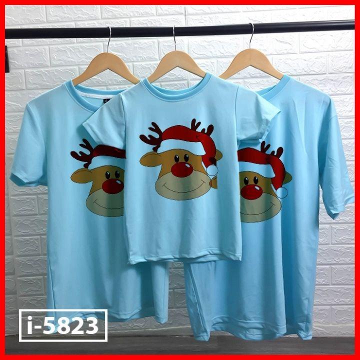 Áo Thun Gia Đình Màu Xanh In Hình Giáng Sinh Merry Christmas ATN5823 - J.A Shop