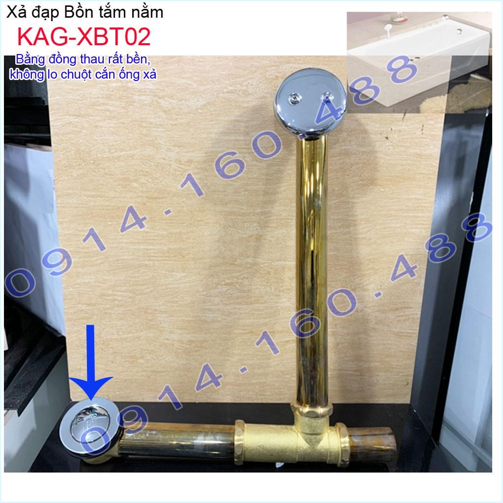 Xả đạp bồn tắm bằng đồng thau KAG-XBT02, Bộ xả dùng cho bồn tắm nằm , xả đạp chân bồn tắm siêu bền sử dụng tốt