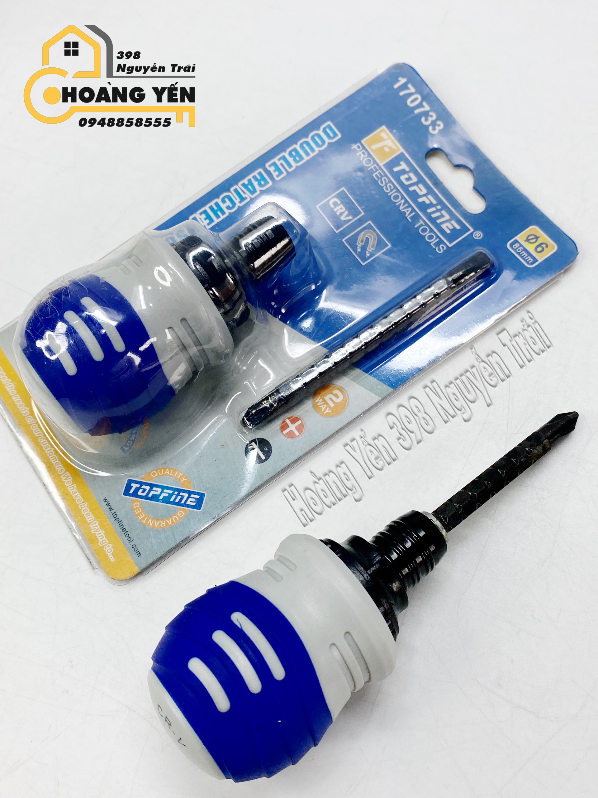Tô vít đổi đầu trợ lực TỰ ĐỘNG TOPFINE 85mm TF170733 Tô vít 2 đầu có từ tính Tô vít có nam châm Tô vít lùn có nam châm Tô vít lùn đổi đầu có nam châm trợ lực tự động