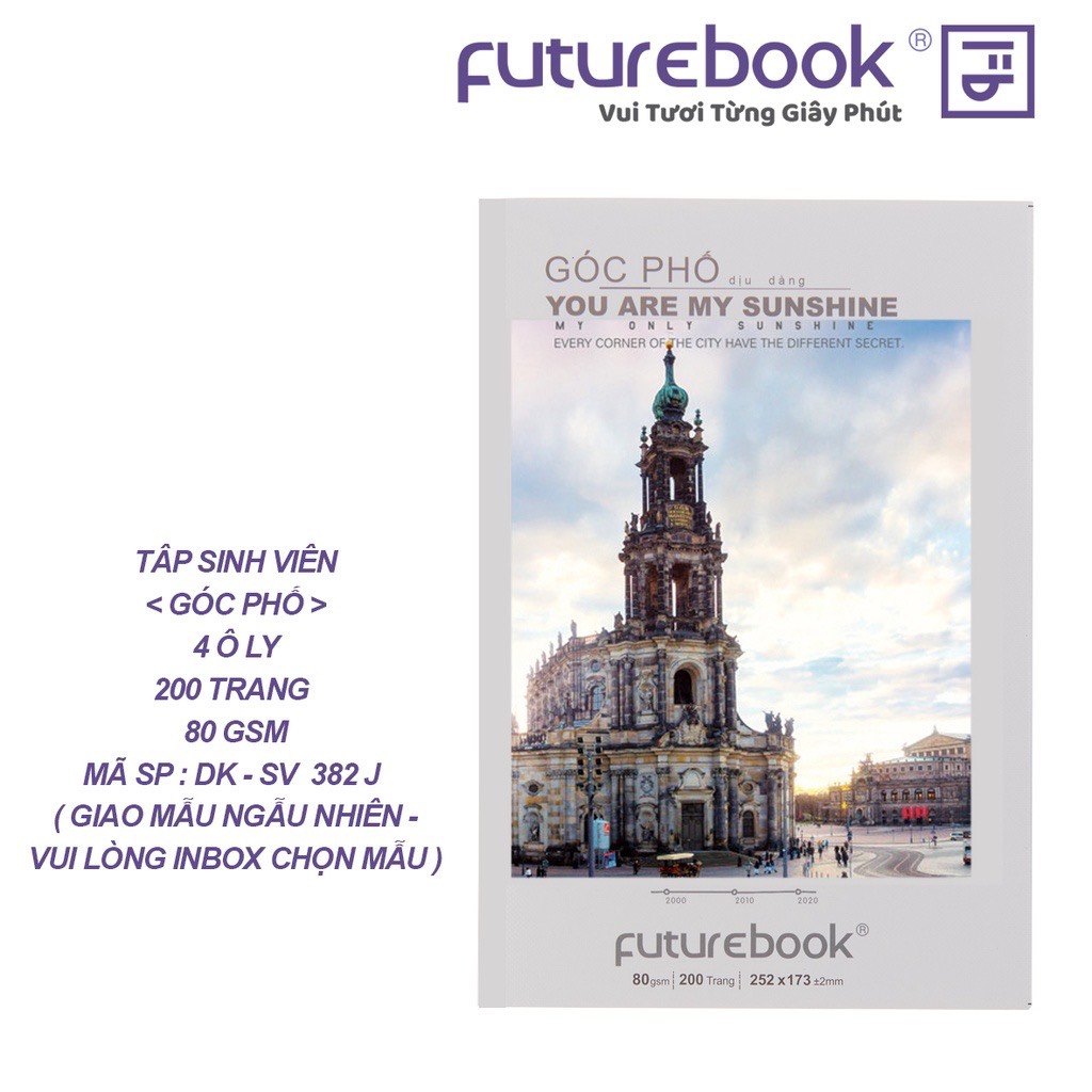 FUTUREBOOK – Tập Sinh Viên Góc Phố_4 ôly-200 Trang–Định Lượng 80 GSM. Mã SP DK-SV3824 (Giao Ngẫu Nhiên)