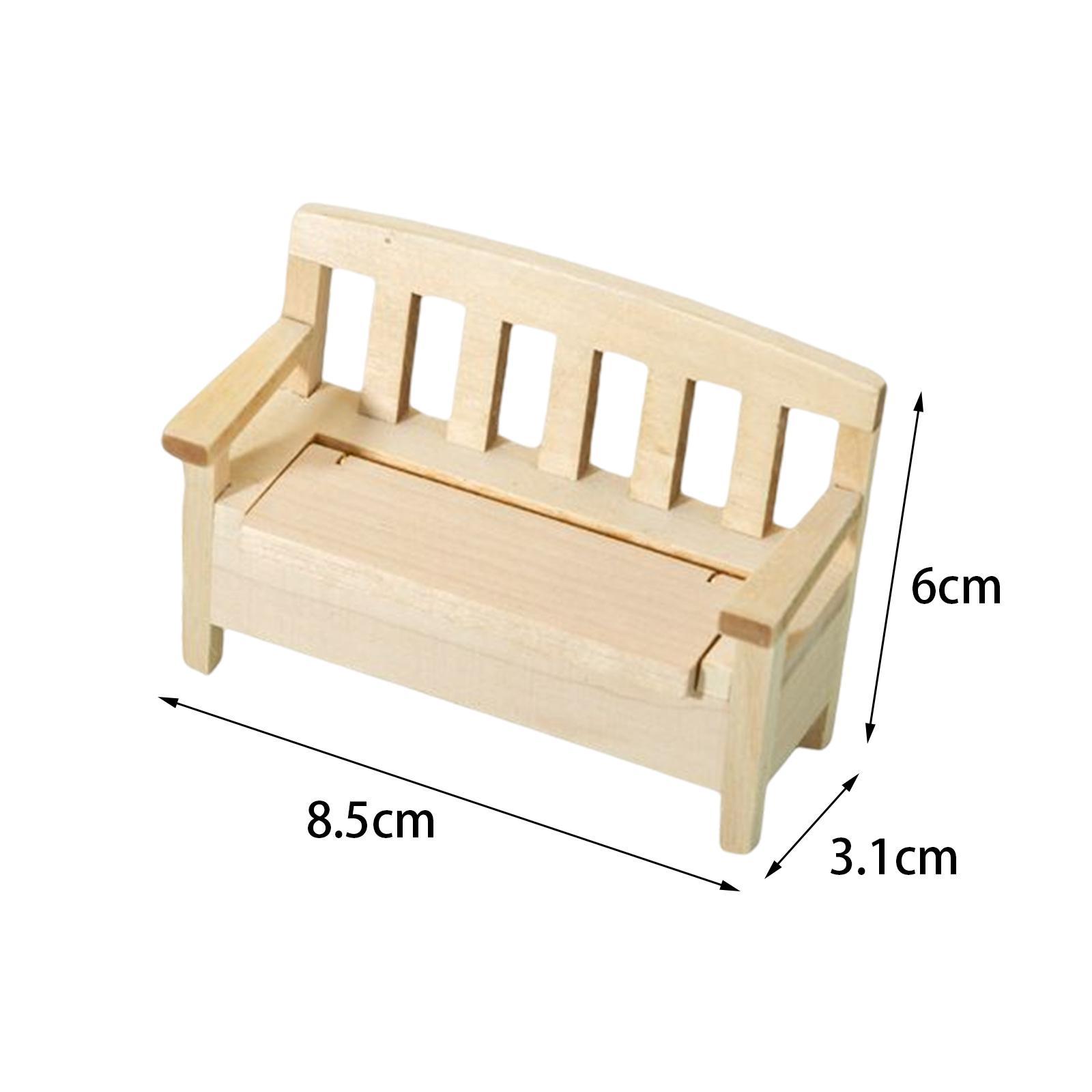 1:12 Scale Back Chair ,Mini Toy Dollhouse Decoration Accessories, DIY Scene Model Wood Furniture Model Living Room Decor Toy