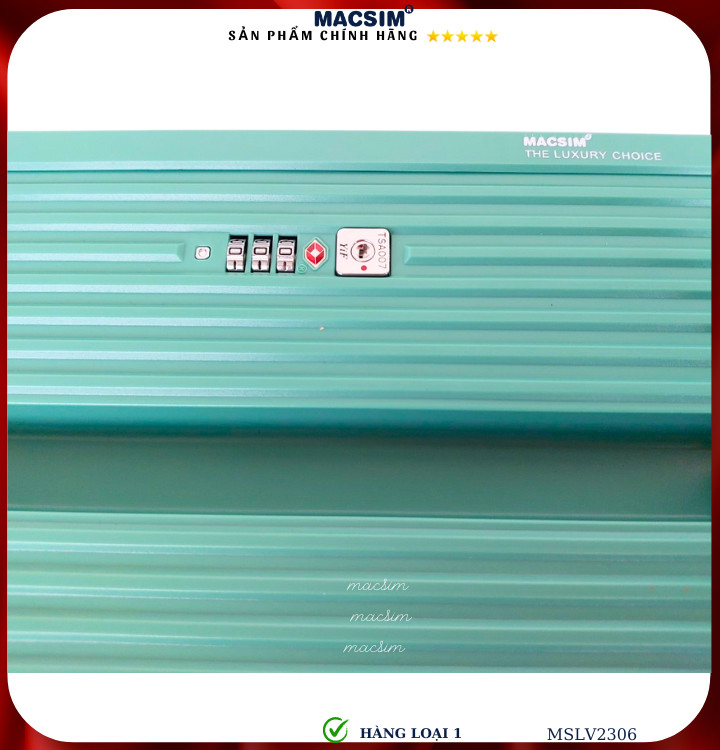 Vali cao cấp Macsim SMLV2306 cỡ 20 inch màu xanh (green)- Hàng loại 1