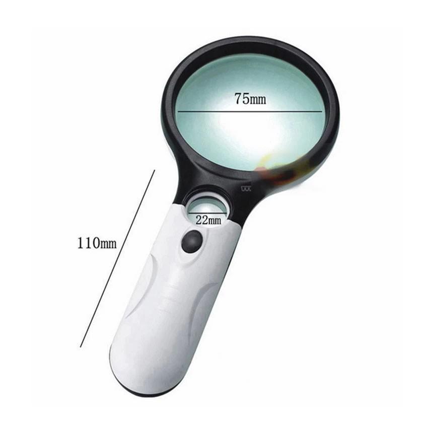 Kính lúp cầm tay Magnifier có 3 Đèn Led