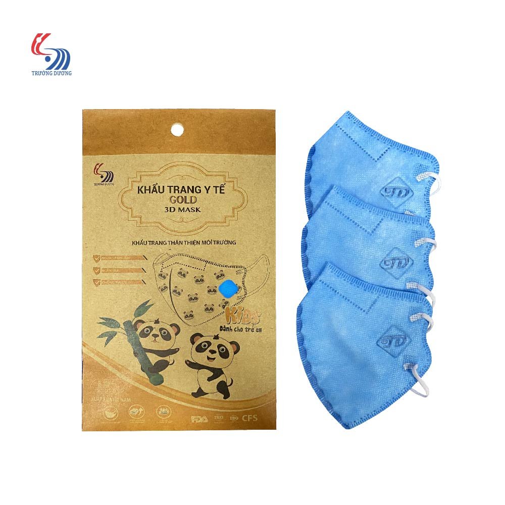 Khẩu trang y tế Gold 3D Mask Kids dành cho trẻ em - Hộp 10 cái