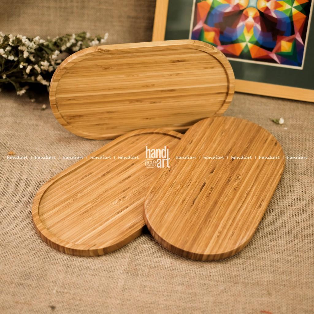 Khay gỗ tre Oval - Khay tre tự nhiên - Khay tre đựng thức ăn