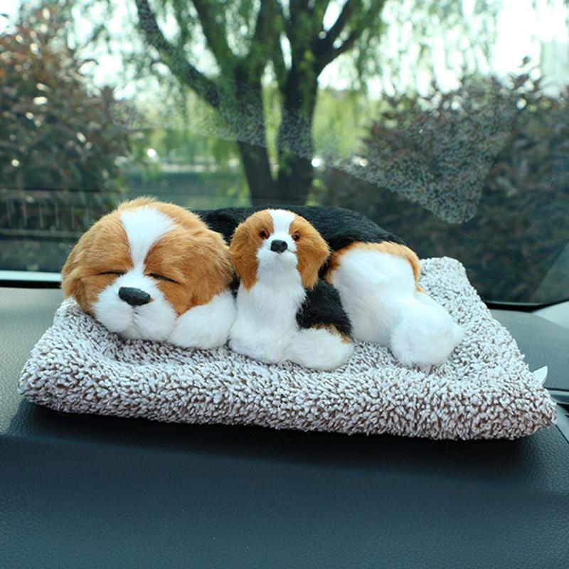 Mẹ con Thú bông GIỐNG THẬT 99% chó mèo sói gấu lõi than hoạt tính lọc không khí khử mùi trang trí xe hơi ô