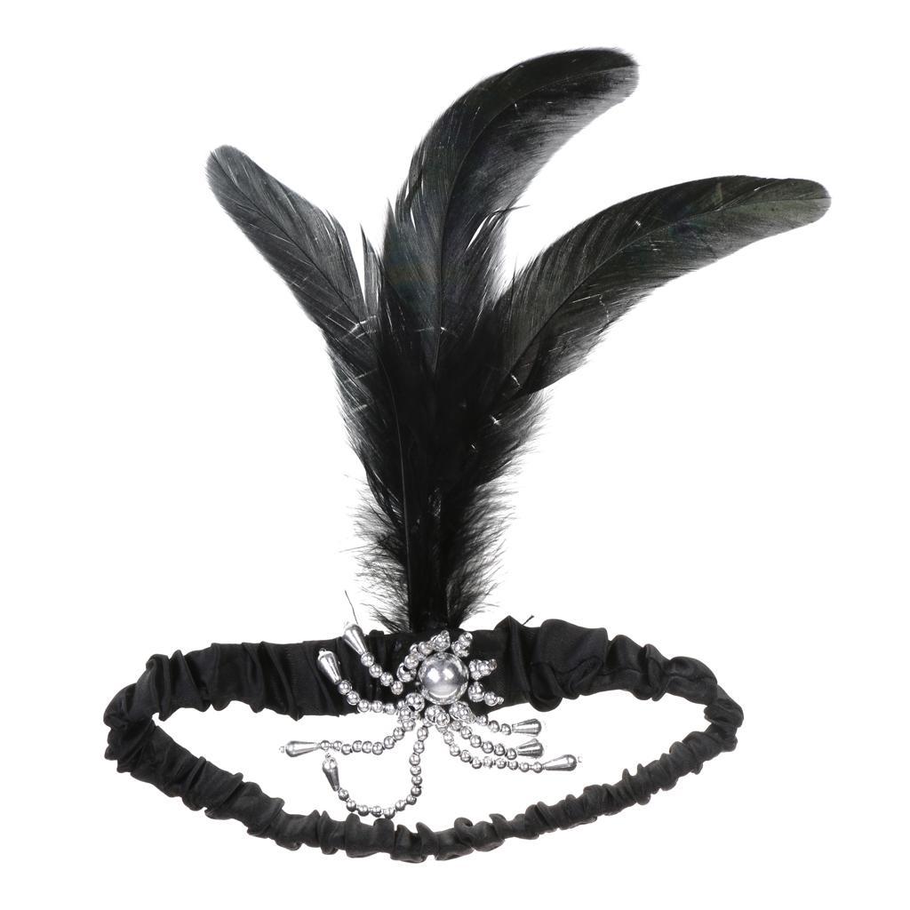 4-20pack Retro 1920s Charleston Flapper Feather Headband Dress Up Party Gatsby