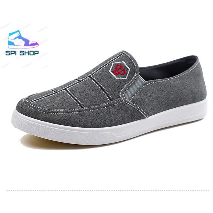 Giày Lười Vải Nam Giày sneaker HHT, Màu Ghi Dáng Đẹp S46