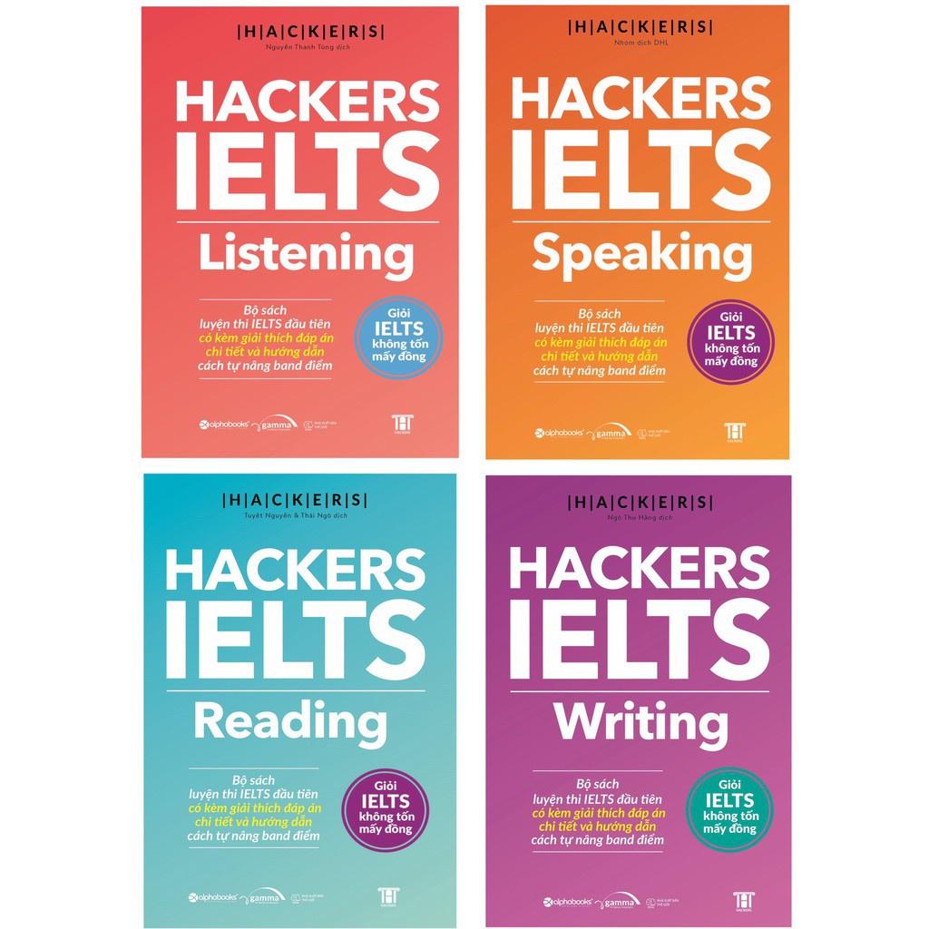 Sách - Combo 4 cuốn Hackers IELTS ( Listening + Reading + Speaking + Writing)