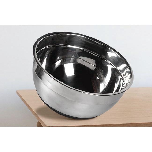 Tô (âu) trộn bột inox dày dặn đế silicon cao cấp size 20cm-22cm-24cm-26cm-28cm-30cm