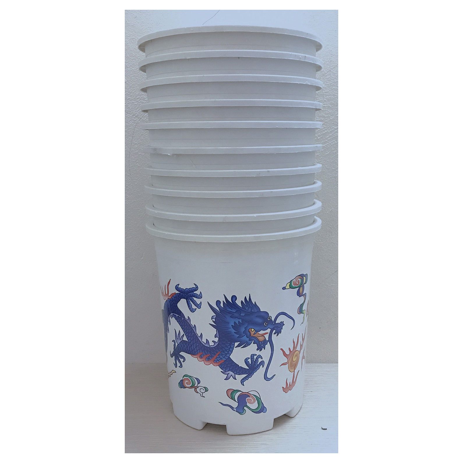 10 Chậu Nhựa Trồng Hoa Cây Cảnh Long Phụng 21 - Kích Thước 24x26,5 Cm