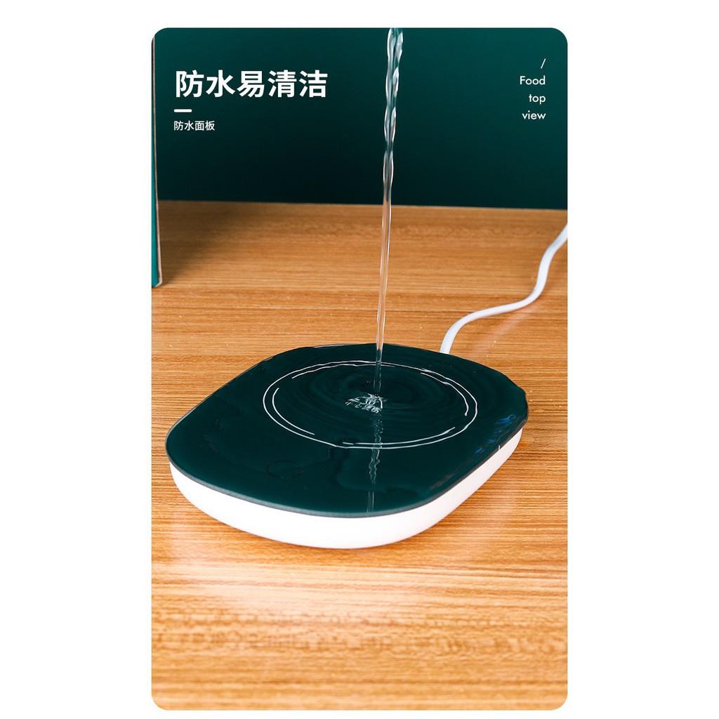 Cốc Hâm Nóng đồ uống kèm đế điện, Bộ ly sứ kèm đế điện hâm nóng trà, cafe, hâm sữa + Tặng kèm thìa vàng, hộp sang trọng