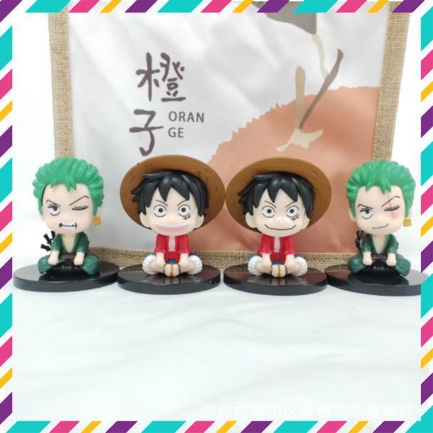 Mô Hình OnePice, Luffy Zoro Chibi Siêu Đẹp, Bộ Sưu Tập Nhân Vật, Decor - Tượng OnePiece Cao 6,5 cm