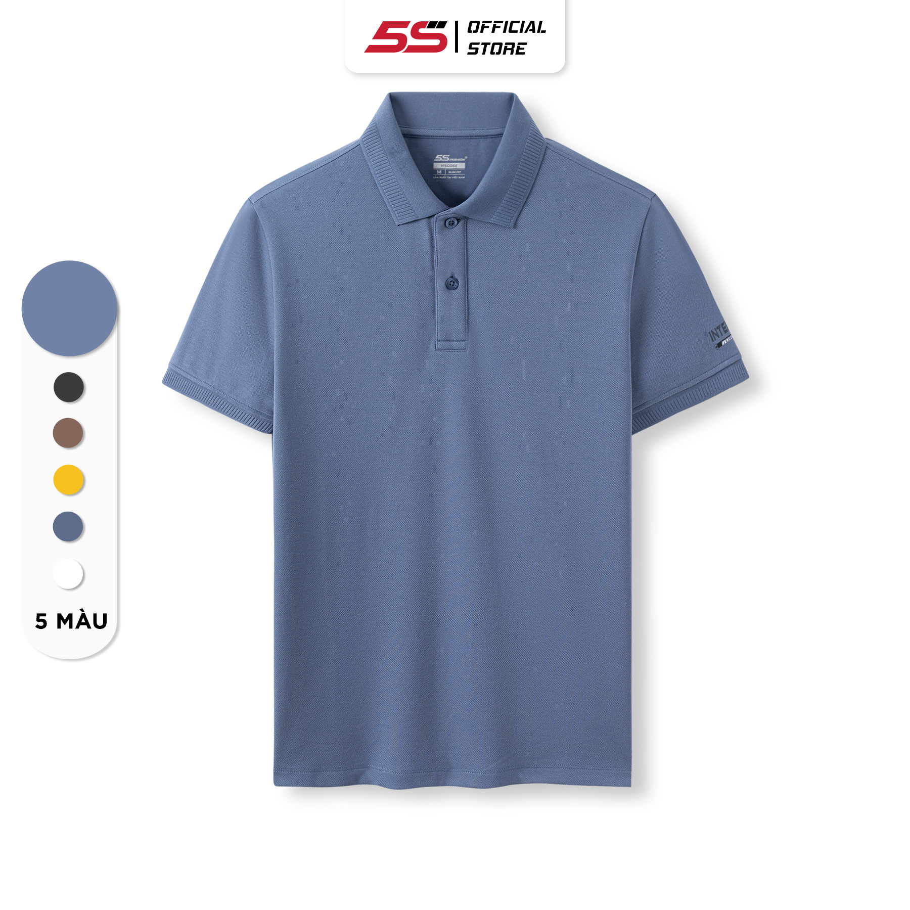 Áo Polo Nam 5S INTELLIGENT, Chất Liệu Viscose Cao Cấp, Mềm Mịn, Mát, Kháng Khuẩn, Thiết Kế Basic, Lịch Lãm (APC23039)