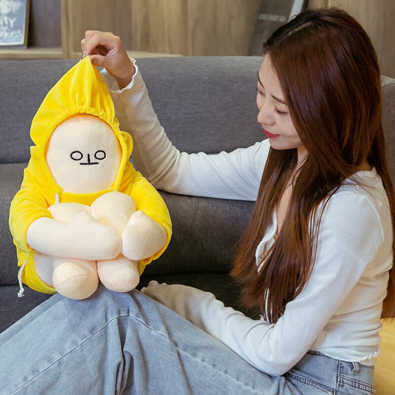 Gấu bông người chuối, người chuối nhồi bông trầm cảm, Banana Man cô đơn nhồi bông tạo nhiều kiểu dáng