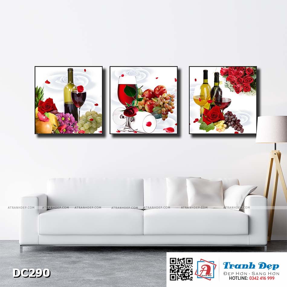 Bộ 3 tranh canvas treo tường Decor Trang trí phòng ăn - DC290