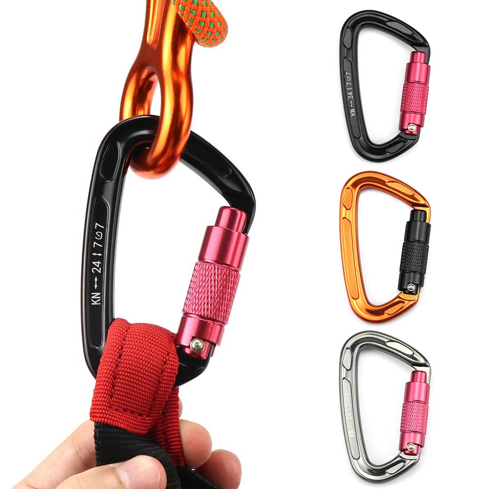 Móc khóa Carabiner, cổng khóa tự động 24KN để đi leo núi, cắm trại dã ngoại