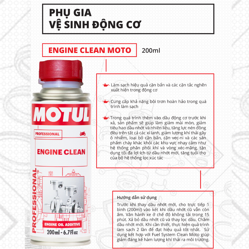 Vệ sinh phun xăng Motul Fuel System Clean Moto 200ml (950032)