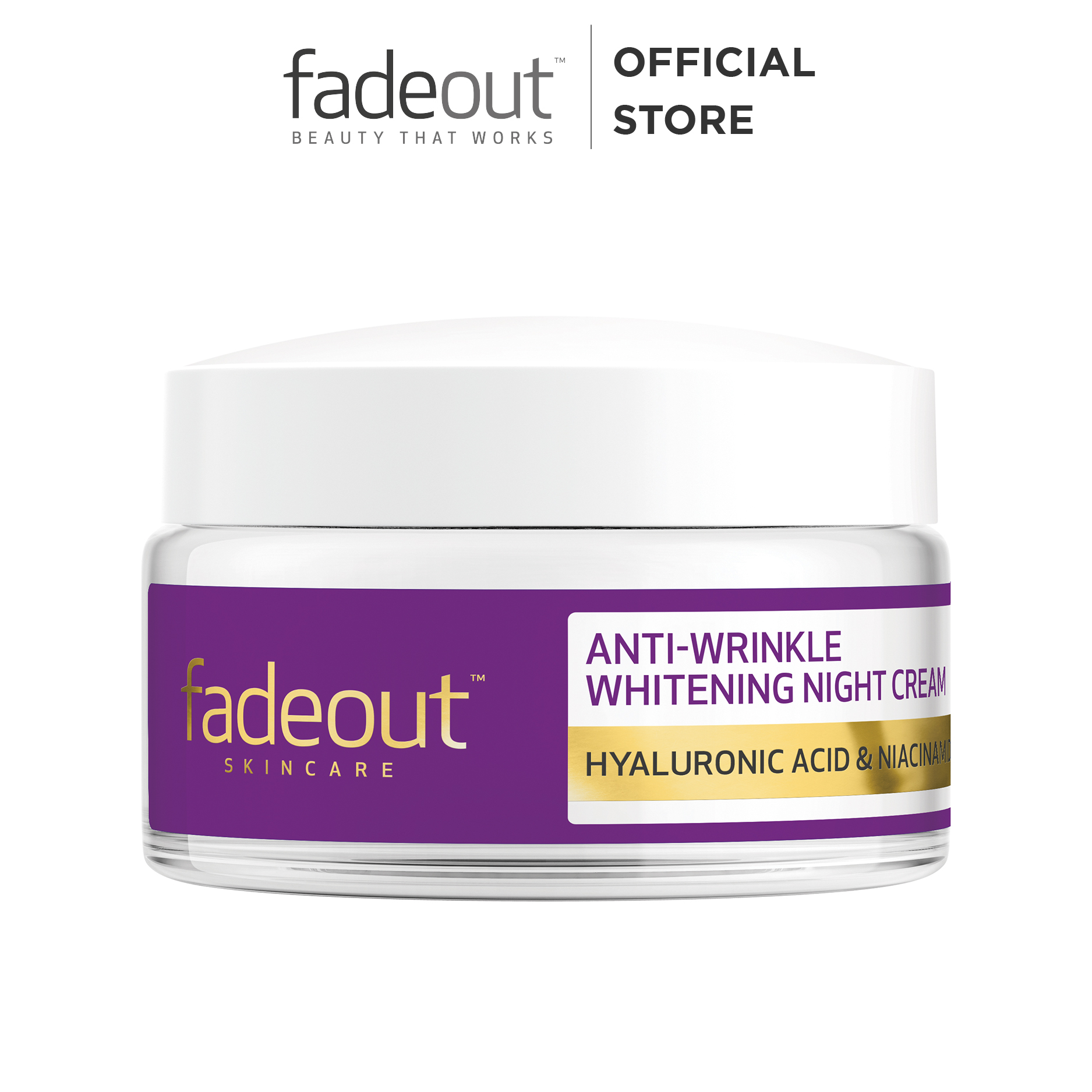 KEM DƯỠNG TRẮNG DA CHỐNG NHĂN MỜ NÁM BAN ĐÊM - FADEOUT ANTI -WRINKLE WHITENING NIGHT CREAM 50ML