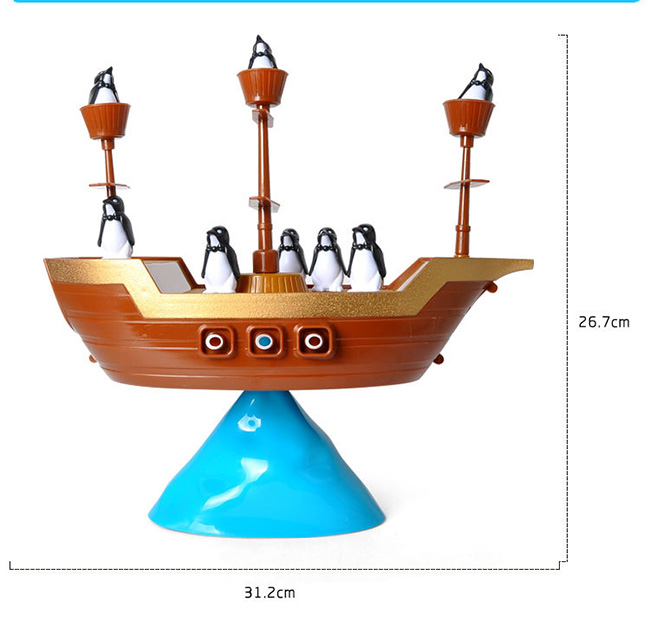 Bộ đồ chơi cân bằng chim cánh cụt và thuyền hải tặc