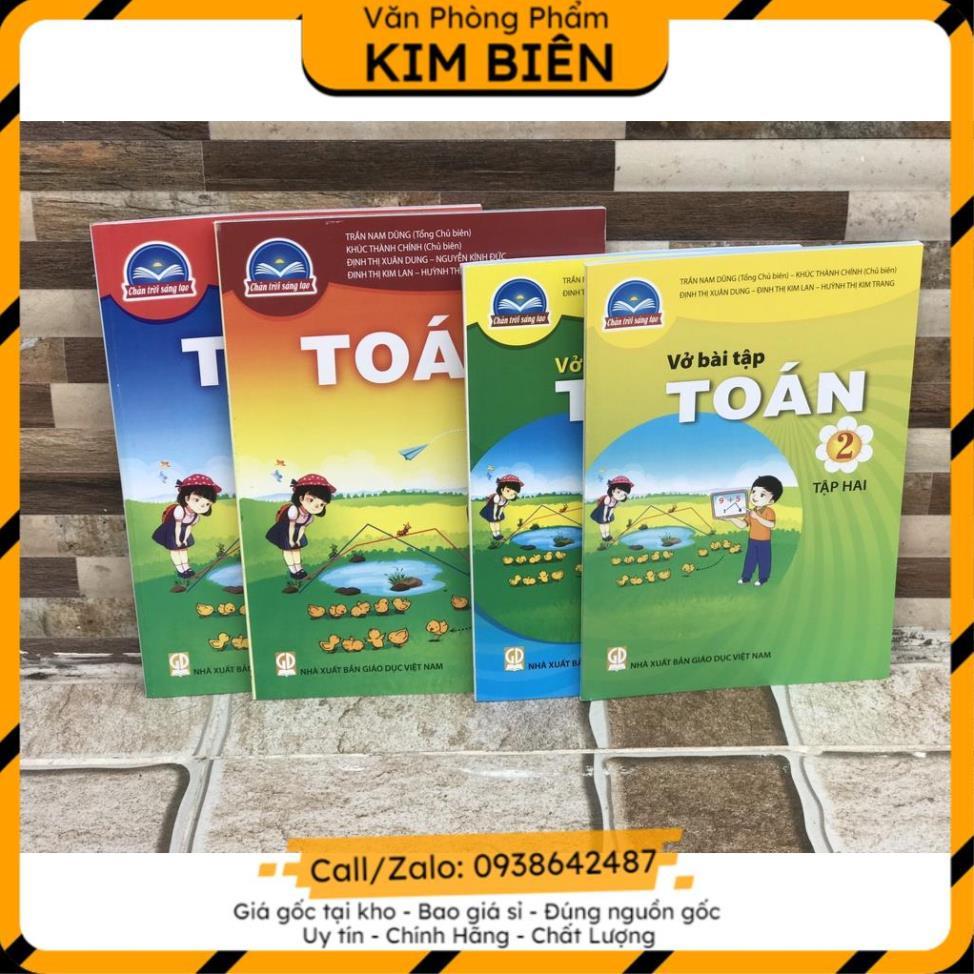 tập hoc toán +vbt toán lớp 2 theo chân troi sáng tạo+bút lông kim bebe