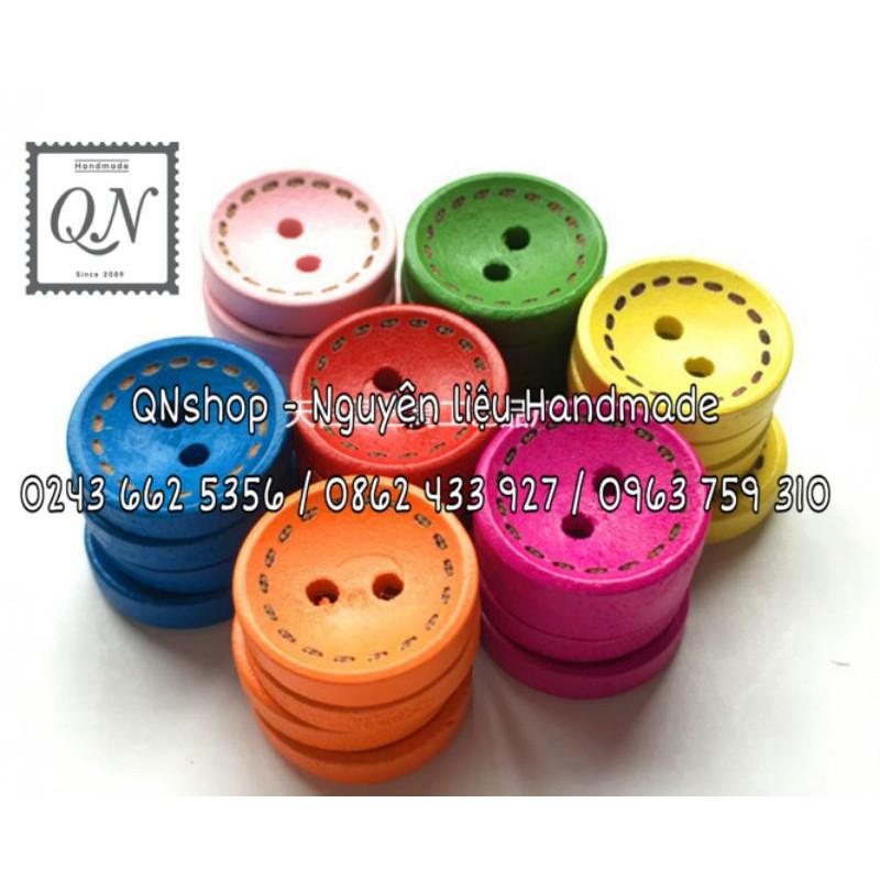 30 Cúc gỗ dừa nâu 10mm, 20 cúc gỗ dừa 13mm, 30 cúc nhựa, cúc gỗ hoa...