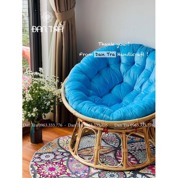 KHUNG GHẾ THƯ GIÃN PAPASAN " 100CM " KÈM NỆM CANVAS CAO CẤP - Nội Thất Mây Tre Đan
