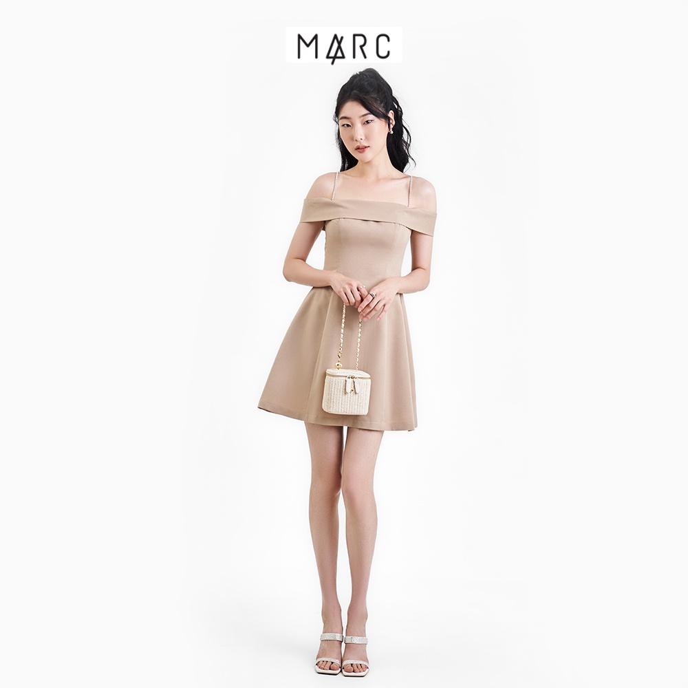 Đầm mini bẹt vai nữ MARC FASHION 2 dây đá FANT102322