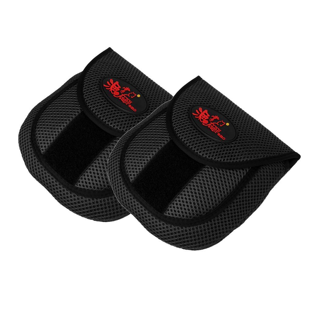 2 Pieces Bait Casting Fishing Reel Protective Case Cover Storage Bag Black