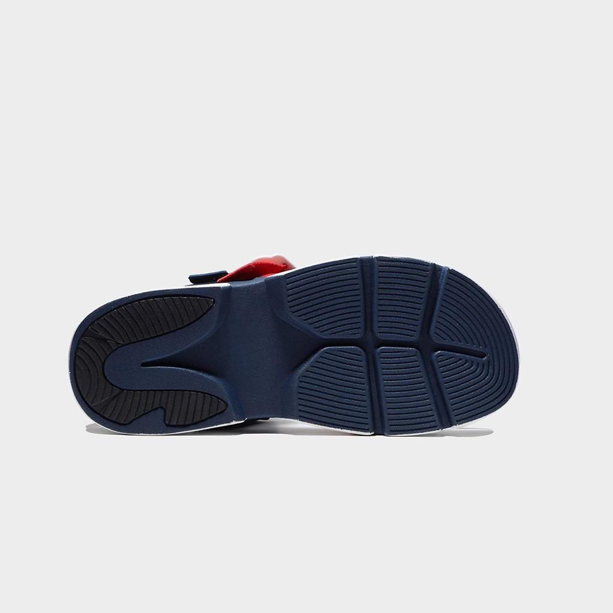 Giày sandal Shondo F7 Track nam nữ đi học đế bằng xanh navy đế trắng F7T0036