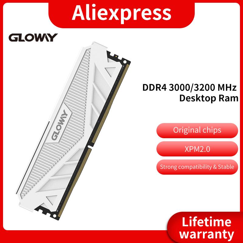 Gloway G1 Series DDR4 RAM 8GB Bộ nhớ máy tính để bàn PC 2X8GB 3000MHZ 3200mhz DIMM với Tản nhiệt với Memoria Ram hiệu suất cao DDR4