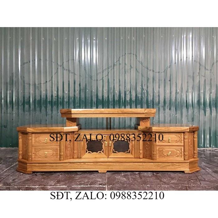 Kệ tivi Vát Cạnh gỗ Hương Xám