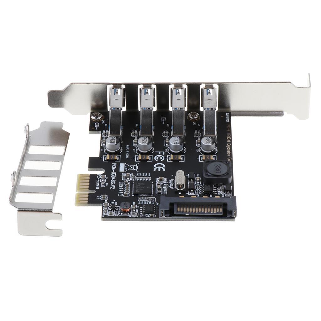 4 Port PCI-E to USB 3.0 HUB Expansion Card 5Gbps for Desktop