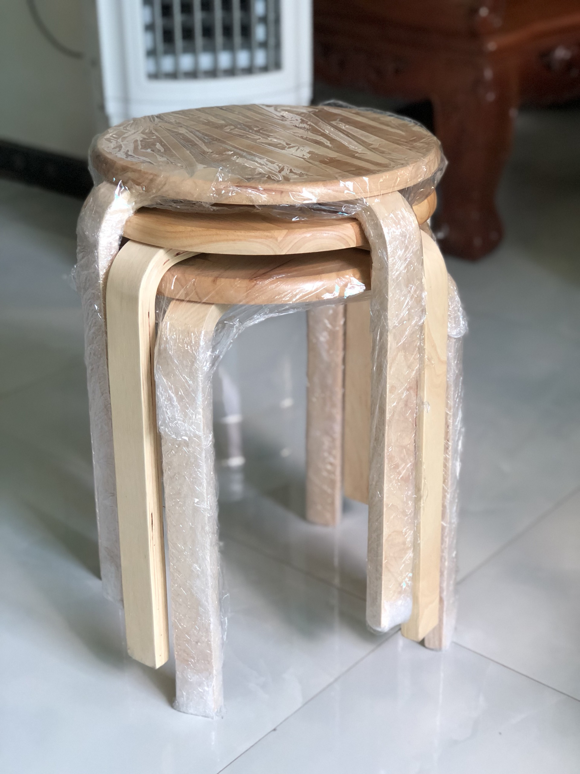 Ghế đôn gỗ, ghế đẩu xếp chồng