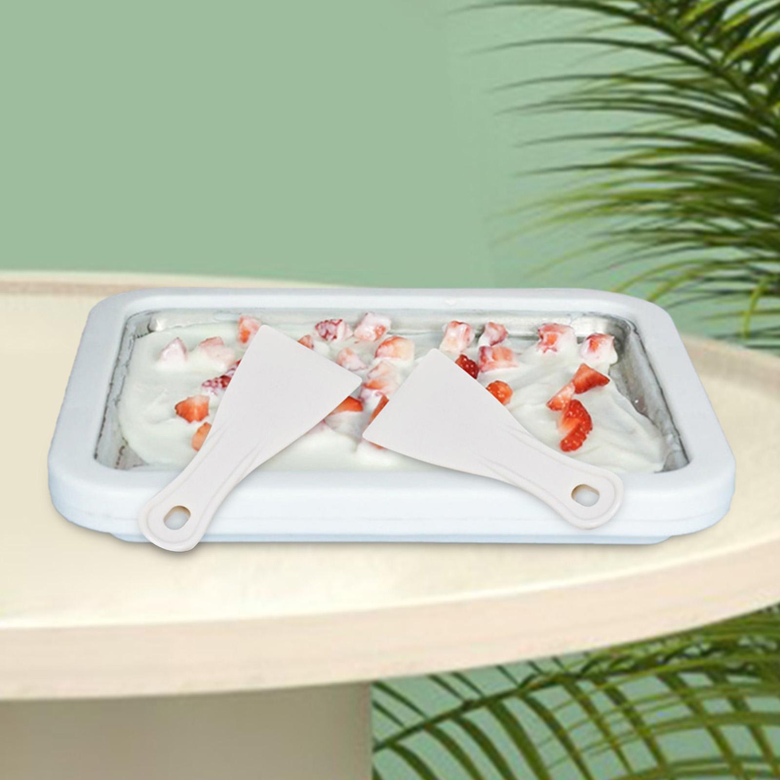 Ice Cream Maker with 2 Spatulas Family Fun Instant Maker Ice Cream Pan  Yogurt Freezer Plate Fruit Homemade for Kids
