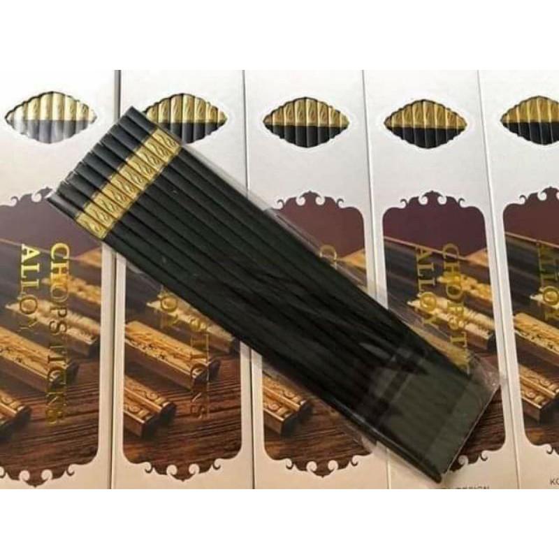 Đũa Ăn Hợp Kim Khảm Vàng Phong Các Hàn Quốc