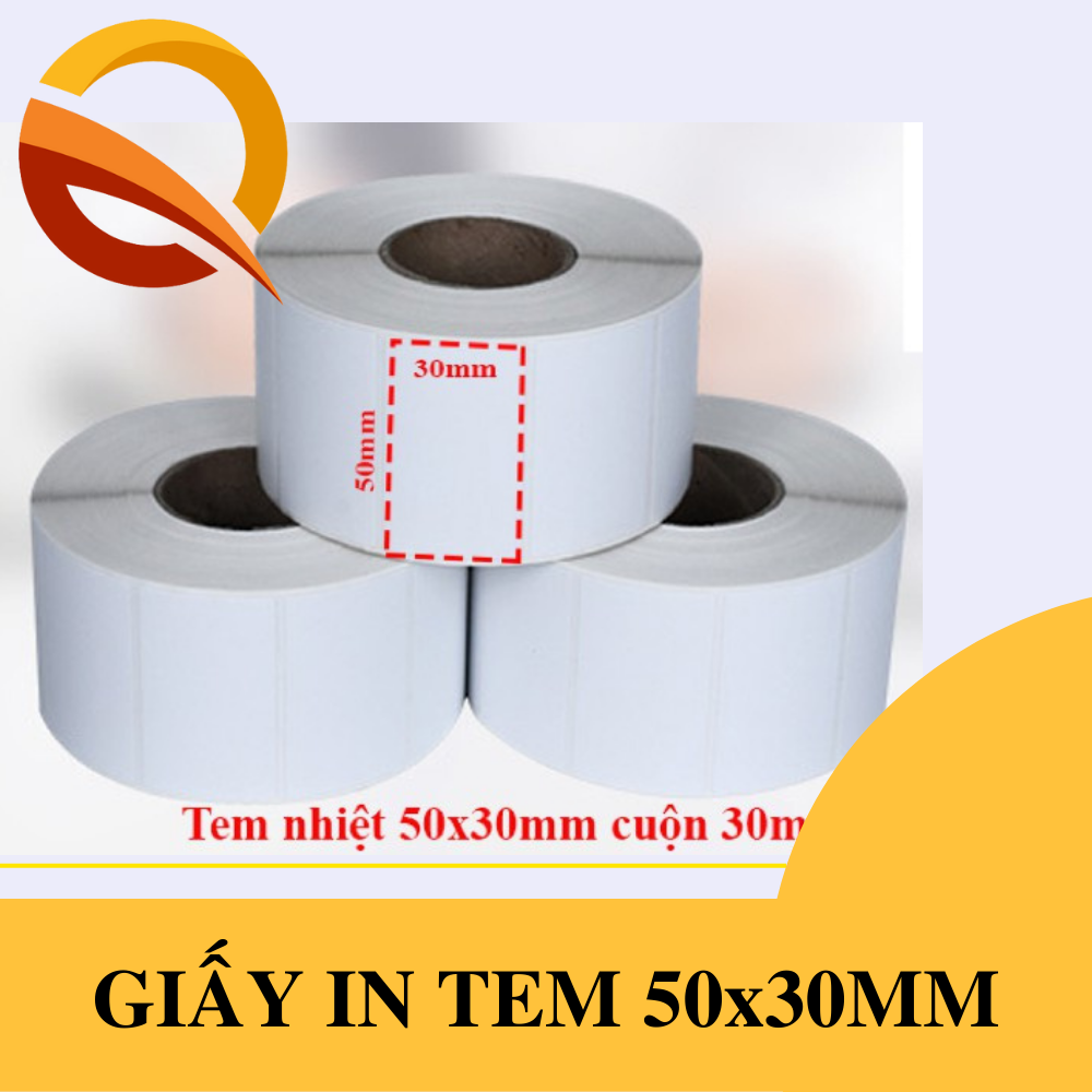 Tem trà sữa 50x30mm , Tem nhiệt in tem nhãn, in mã vạch, in tem phụ