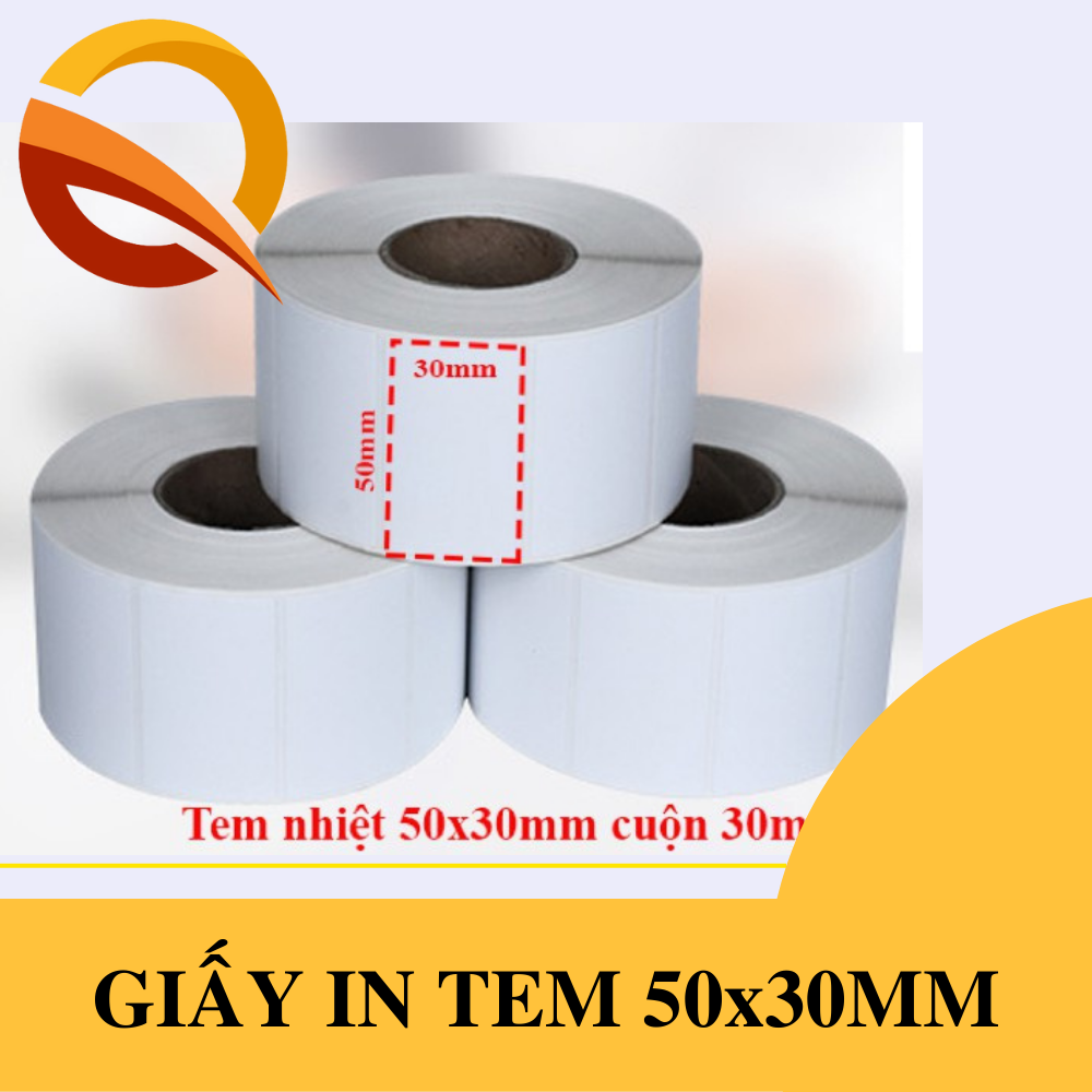 Tem trà sữa 50x30mm (25 mét), Tem nhiệt in tem nhãn, in mã vạch, in tem phụ