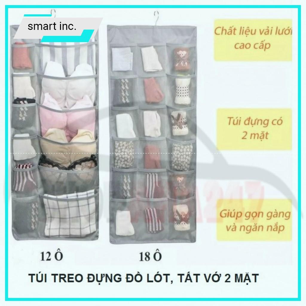 Túi Treo Đựng Đồ Lót Quần Áo Tất 2 Mặt Nhiều Ngăn Tiện Lợi
