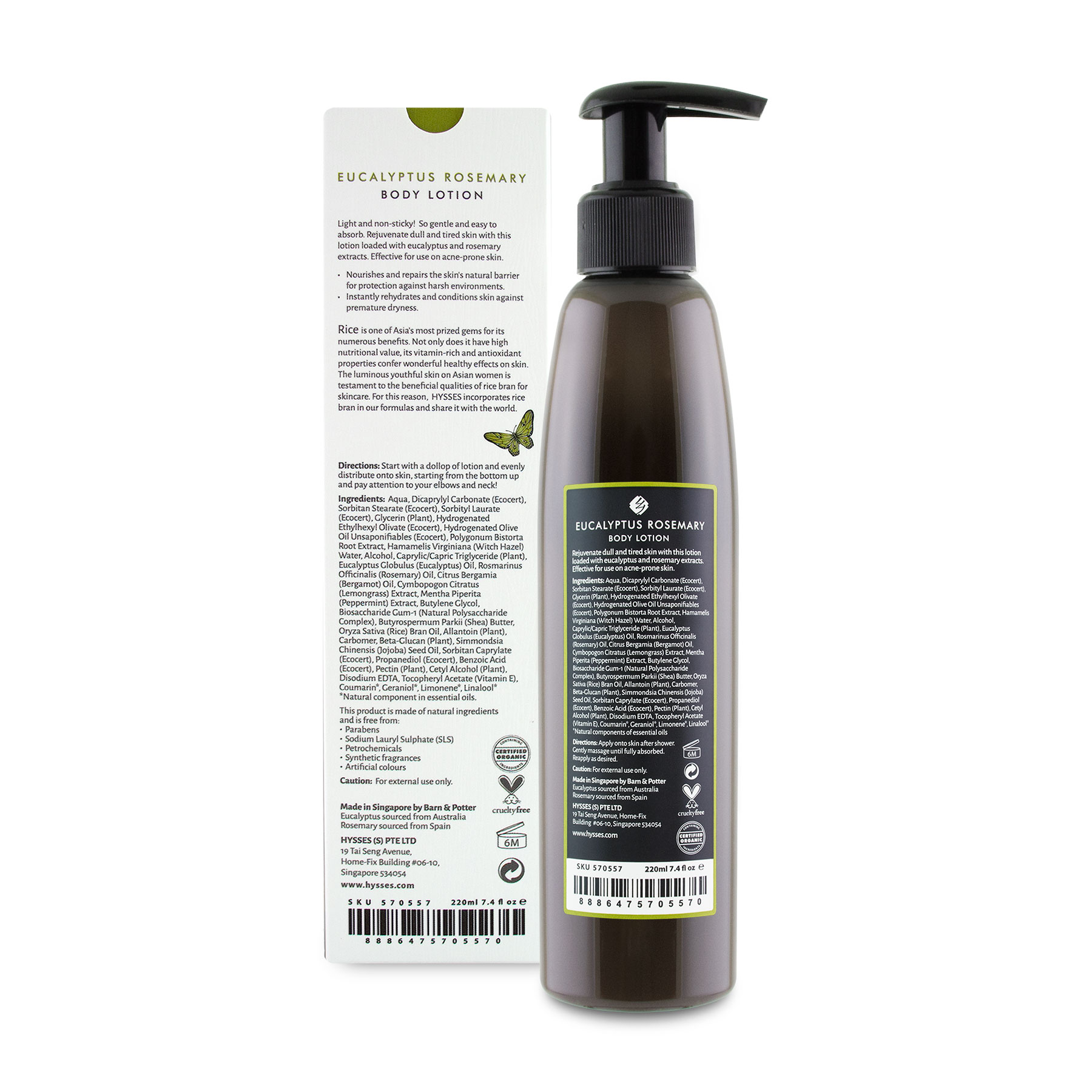 Sữa Dưỡng Thể Cao Cấp Hysses Body Lotion Làm Trắng Da, Trẻ Hóa, Dưỡng Ẩm Chuyên Sâu Cho Da Khô với Tinh Dầu Bạch Đàn - Hương Thảo Hữu Cơ Tự Nhiên