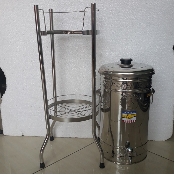 BÌNH LỌC NƯỚC INOX 304 - LOẠI 20L CÓ CHÂN - BL20L3C