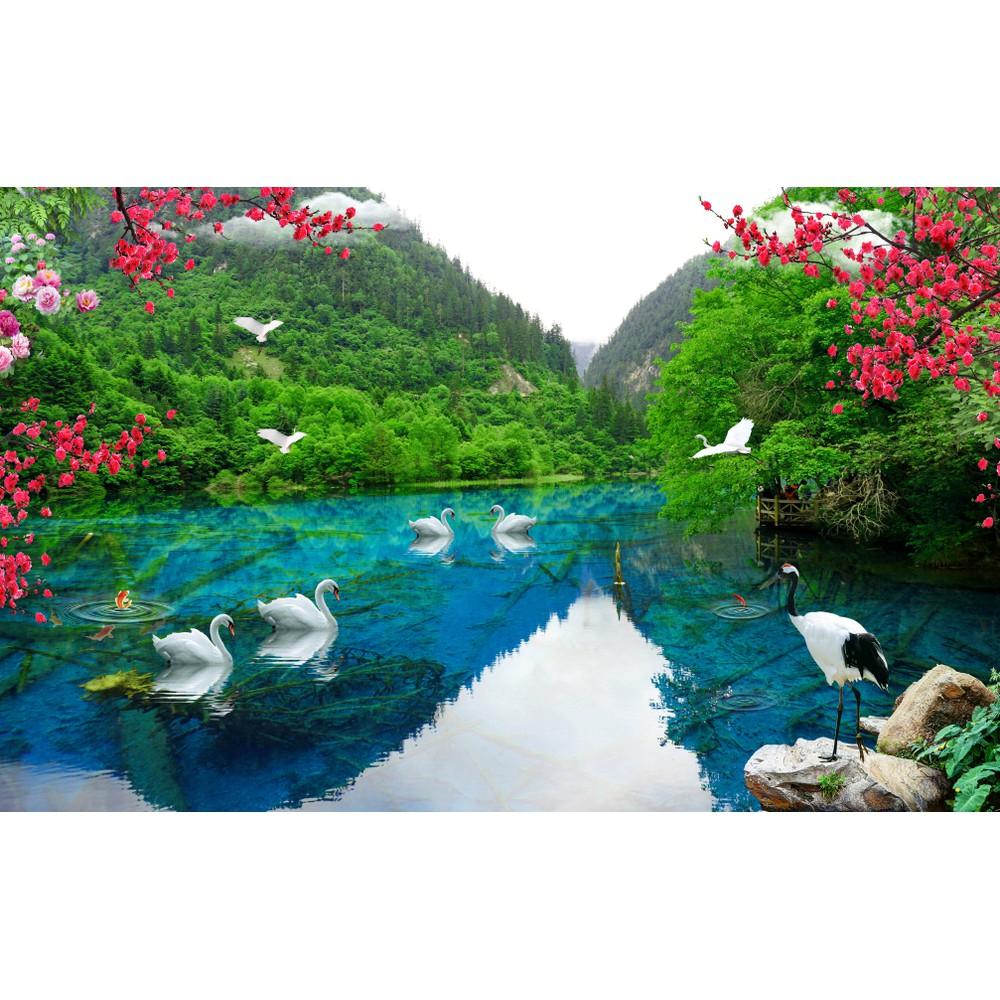 Tranh phong cảnh Tranh dán tường tranh nguyên tấm lớn có keo sẵn MS1380925733