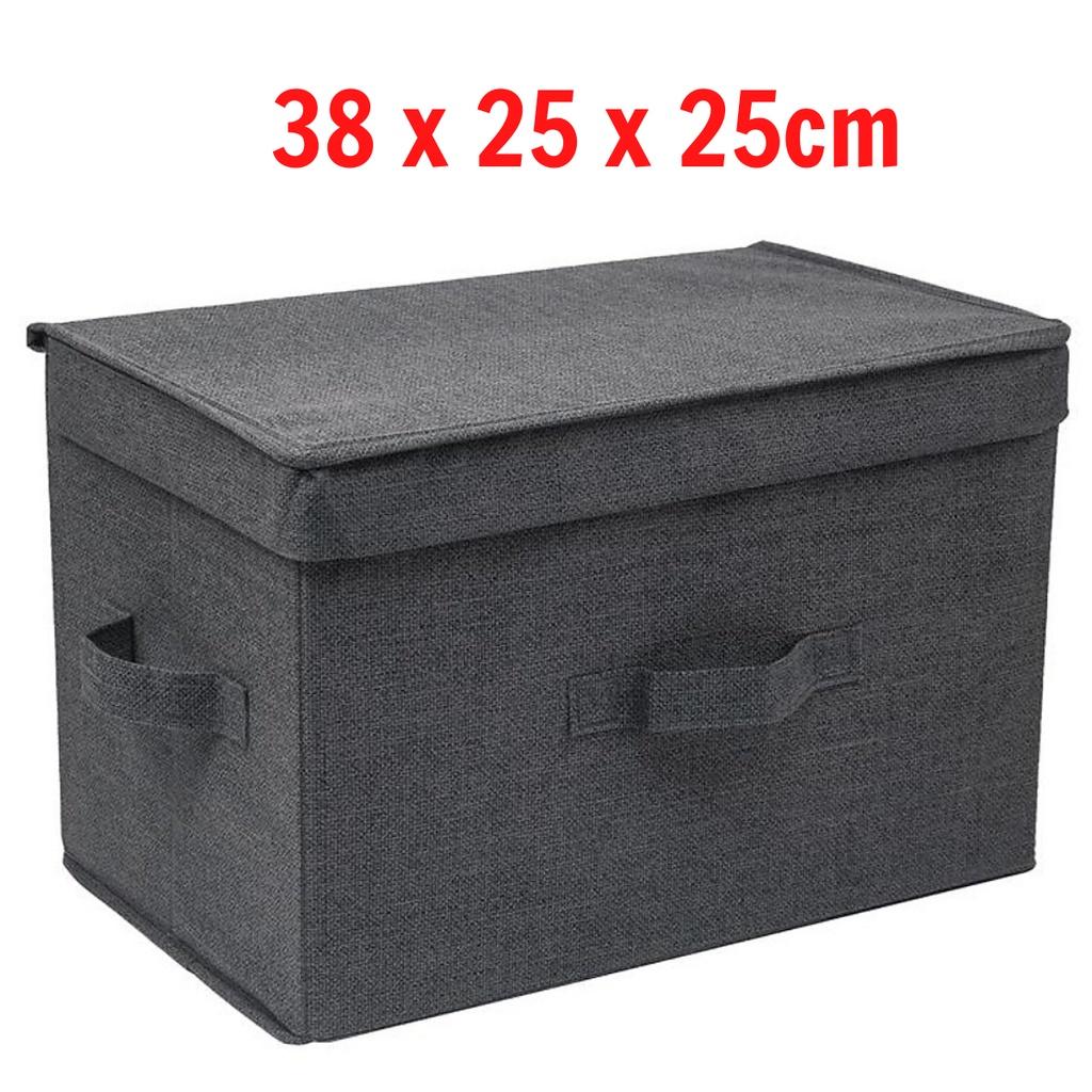 Hộp tủ vải đựng đồ đa năng quần áo TD1 38x25x25cm có nắp, đựng đồ lót, đồ chơi, phụ kiện điện tử sang trọng, thanh lịch - Hãng miDoctor