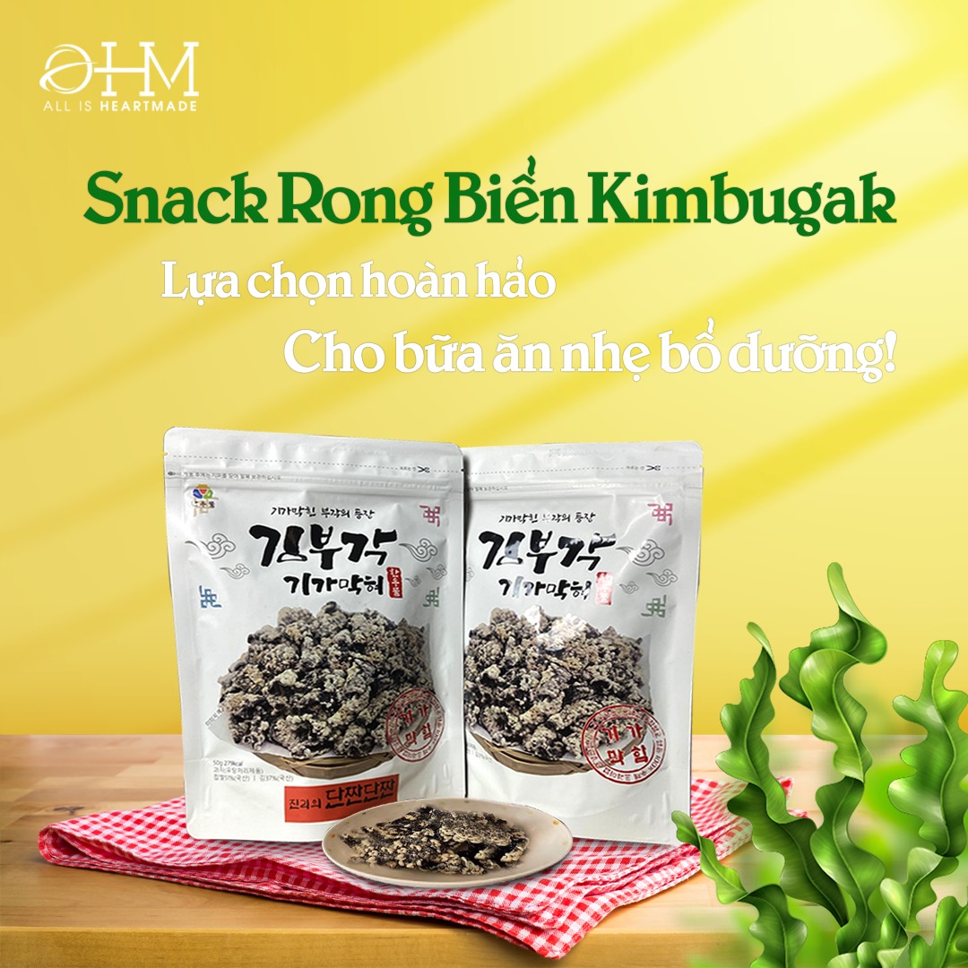 Bánh snack dinh dưỡng rong biển Kimbugak vị truyền thống 20g